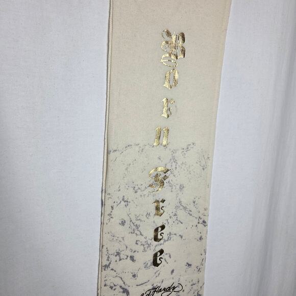 Ed Hardy by Christian Audigier Y2K Born Free Panther Cream Wool Scarf Wrap NEW - Picture 3 of 8